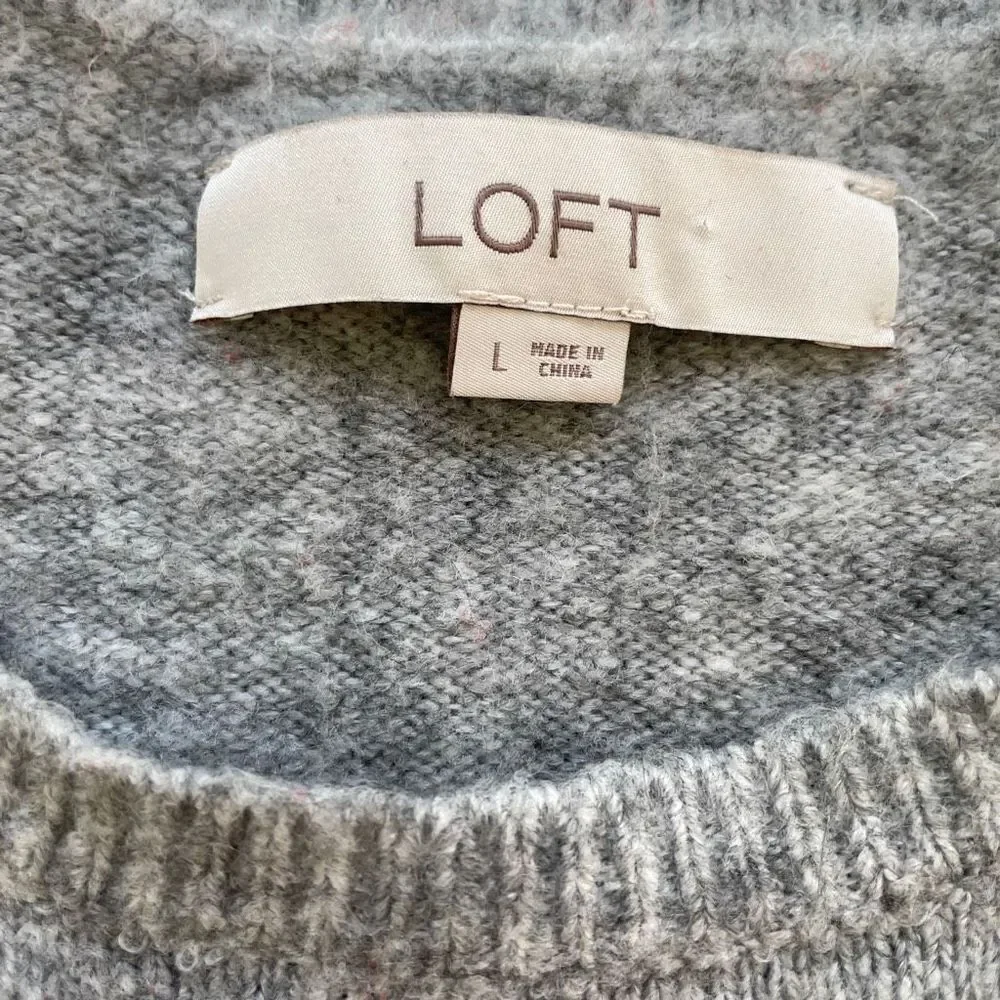 Loft Women's Multicolor Color Block Striped Wool Blend Pullover Sweater Large